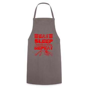 Eat Sleep Snowboarding Repeat - Cooking Apron - grey - Front - AI Model Male 185 dark (185cm)