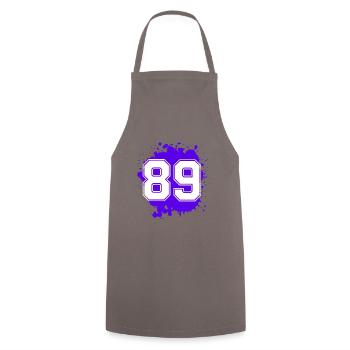 89 Number of blobs - Cooking Apron - grey - Front - AI Model Male 185 dark (185cm)