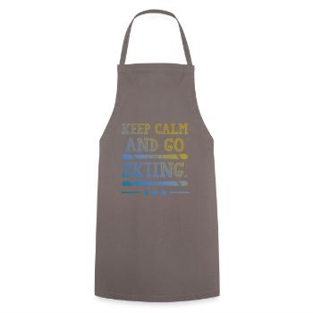 Keep calm ski - Cooking Apron - grey - Front - AI Model Male 185 dark (185cm)