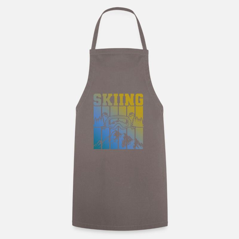 Ski Skiing - Cooking Apron - grey