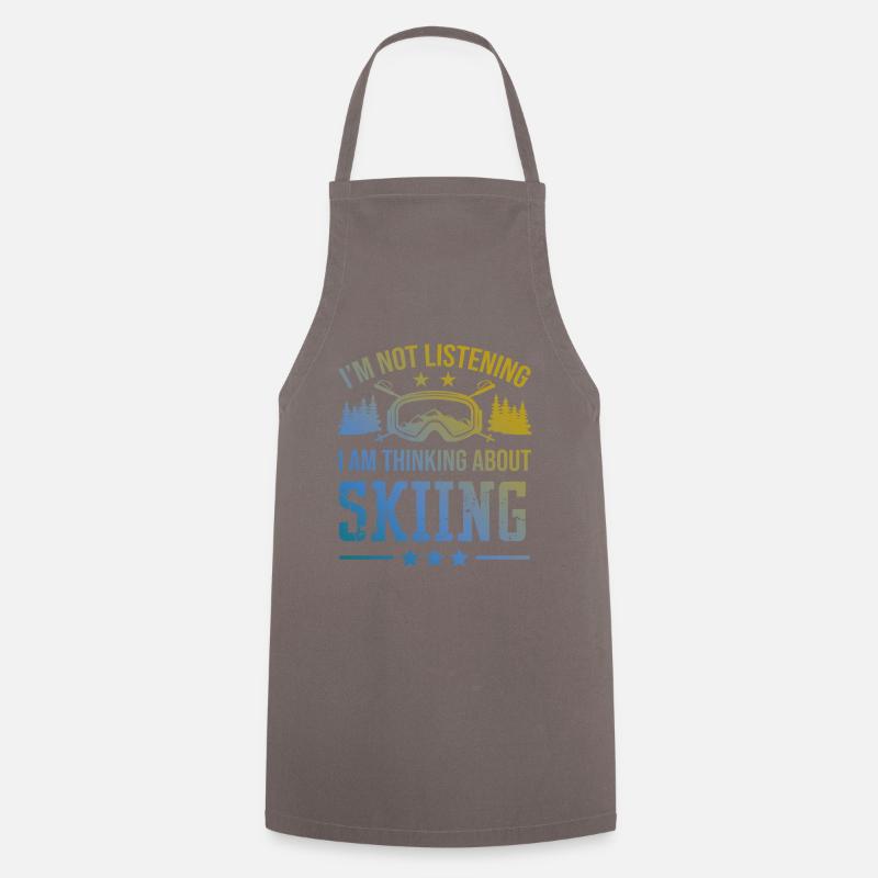 Ski skiing - Cooking Apron - grey