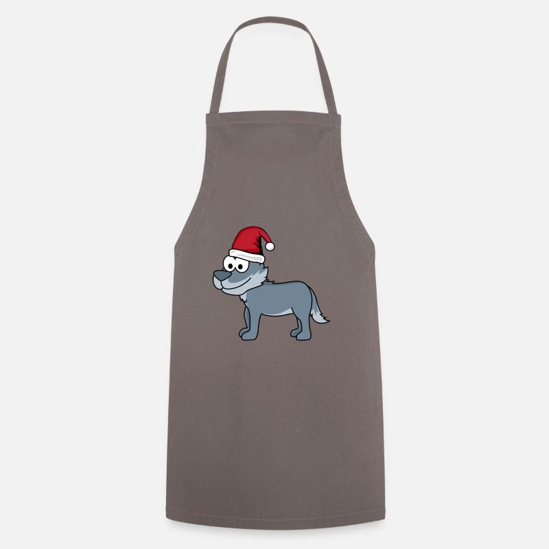 Wolf Comic Christmas - Tablier de cuisine - gris