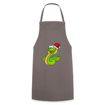 Snake Cobra Comic Christmas - Cooking Apron - grey - Front - AI Model Male 185 dark (185cm)