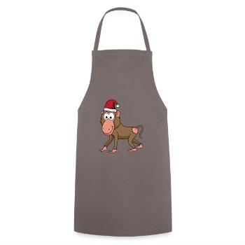 Singe singe Noël - Tablier de cuisine - gris - Devant - AI Model Male 185 dark (185cm)