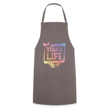 Vie végétalienne - Tablier de cuisine - gris - Devant - AI Model Male 185 dark (185cm)