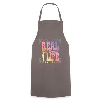 Best Friends 4 Life - Cooking Apron - grey - Front - AI Model Male 185 dark (185cm)