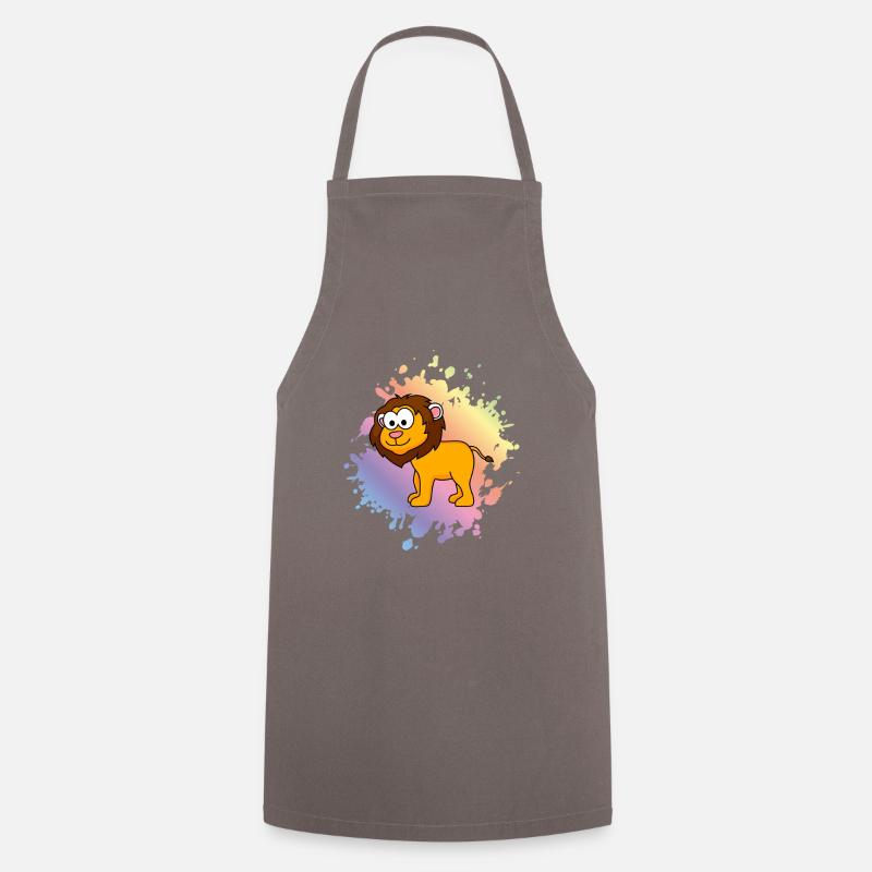Lion Comic Animal - Tablier de cuisine - gris