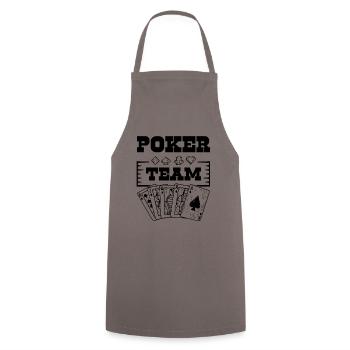 Équipe de poker - Tablier de cuisine - gris - Devant - AI Model Male 185 dark (185cm)
