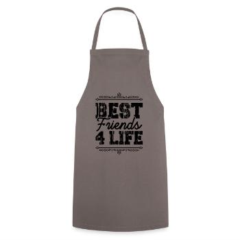 Best Friends 4 Life - Cooking Apron - grey - Front - AI Model Male 185 dark (185cm)