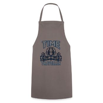 Time travel to the future - Cooking Apron - grey - Front - AI Model Male 185 dark (185cm)