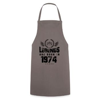 1974 legends born in - Cooking Apron - grey - Front - AI Model Male 185 dark (185cm)