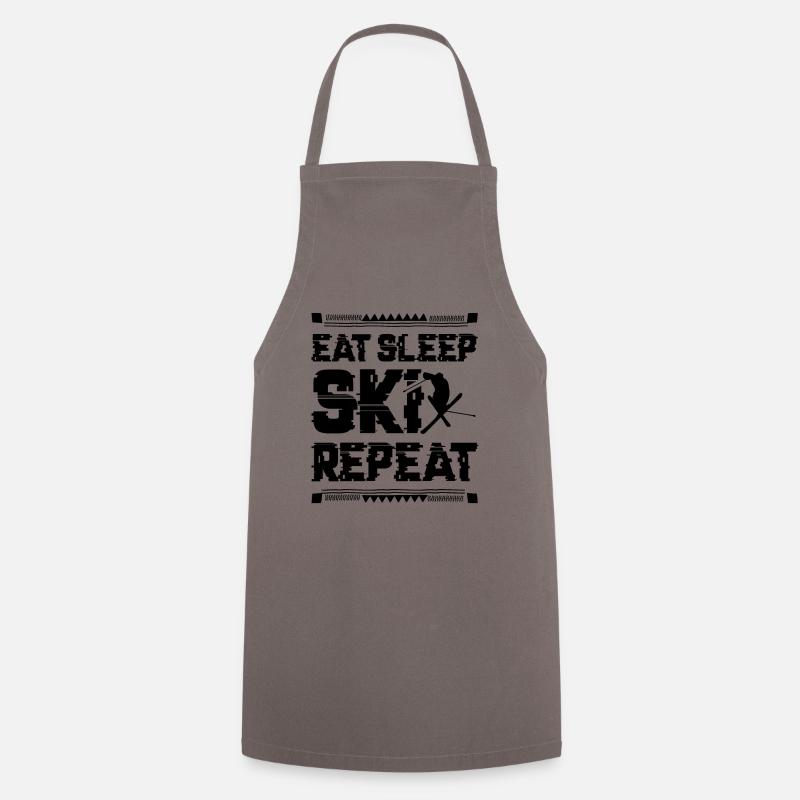 Eat Sleep Ski Repeat - Cooking Apron - grey