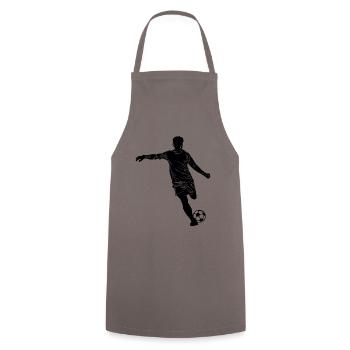Fußball Silhouette - Kochschürze - Grau - Vorne - AI Model Male 185 dark (185cm)