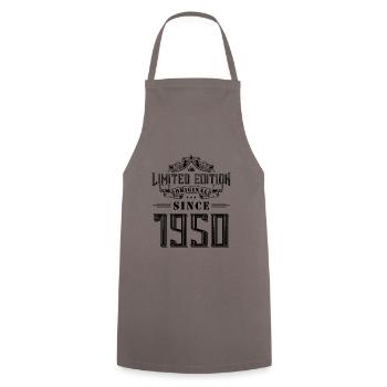 Édition limitée 1950 - Tablier de cuisine - gris - Devant - AI Model Male 185 dark (185cm)