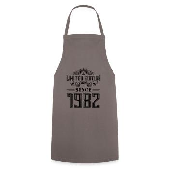 1982 Édition limitée - Tablier de cuisine - gris - Devant - AI Model Male 185 dark (185cm)
