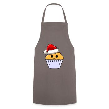 Muffin Weihnachten Comic Xmas - Kochschürze - Grau - Vorne - AI Model Male 185 dark (185cm)