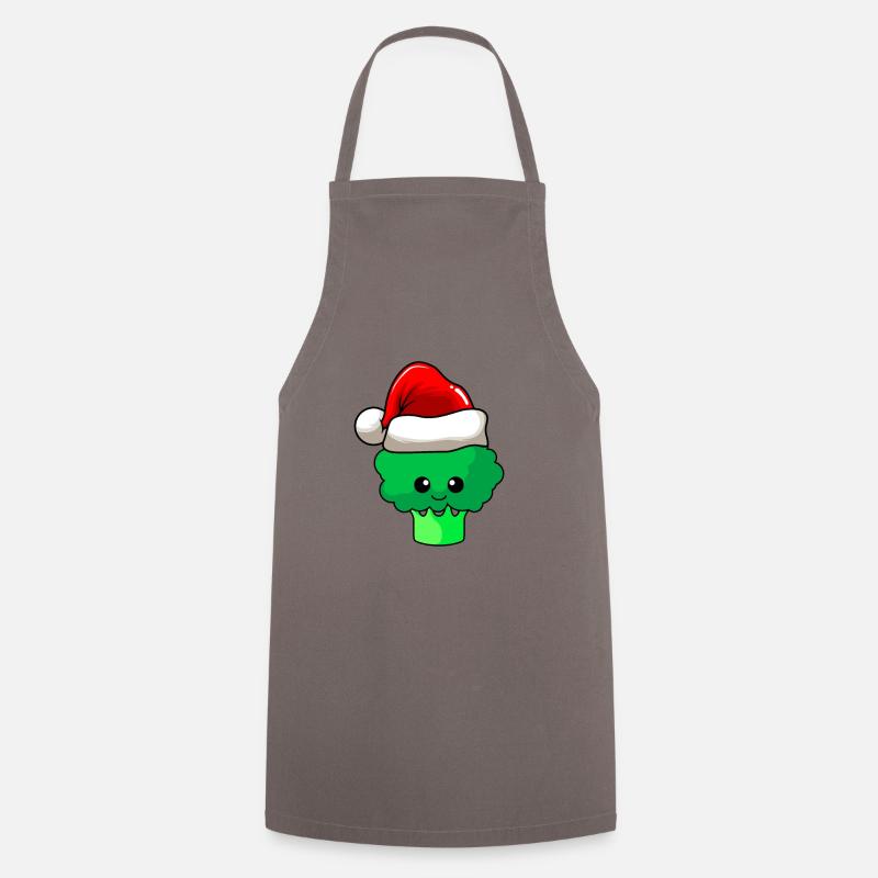 Broccoli Weihnachten Comic Xmas - Kochschürze - Grau