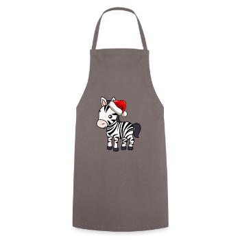 Zebra Comic Weihnachten - Kochschürze - Grau - Vorne - AI Model Male 185 dark (185cm)