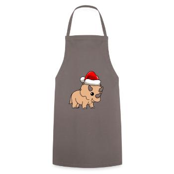Dinosaure tricératops Noël - Tablier de cuisine - gris - Devant - AI Model Male 185 dark (185cm)