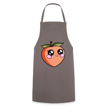 Kawaii Pfirsich - Kochschürze - Grau - Vorne - AI Model Male 185 dark (185cm)