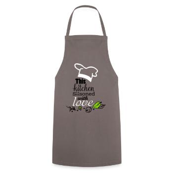Chef, Kitchen - Cooking Apron - grey - Front - AI Model Male 185 dark (185cm)