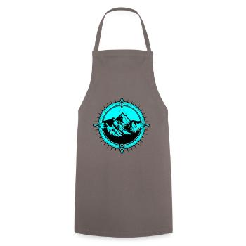 Symbole de voyage Compass Mountains - Tablier de cuisine - gris - Devant - AI Model Male 185 dark (185cm)