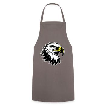 Eagle Head Silhouette - Cooking Apron - grey - Front - AI Model Male 185 dark (185cm)