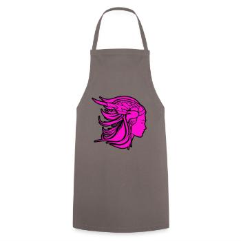 Wikinger Frau Viking Kriegerin - Kochschürze - Grau - Vorne - AI Model Male 185 dark (185cm)