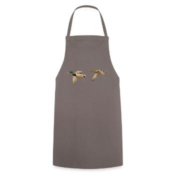 Couple de canards colverts en vol - Photographie - Tablier de cuisine - gris - Devant - AI Model Male 185 dark (185cm)