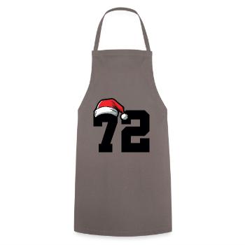 72 Zahl Weihnachten - Kochschürze - Grau - Vorne - AI Model Male 185 dark (185cm)