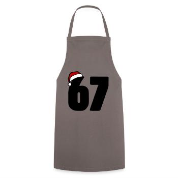 67 Numéro Noël - Tablier de cuisine - gris - Devant - AI Model Male 185 dark (185cm)