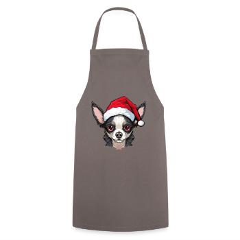 Chihuahua Dog Christmas Portrait Xmas - Cooking Apron - grey - Front - AI Model Male 185 dark (185cm)