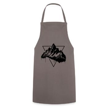 Mountains Symbol Silhouette Nature - Cooking Apron - grey - Front - AI Model Male 185 dark (185cm)