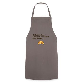 LEBEN OHNE CROISSANTS IST SINNLOS - Kochschürze - Grau - Vorne - AI Model Male 185 dark (185cm)