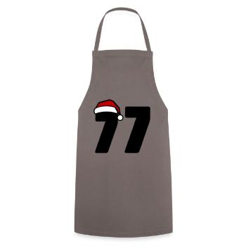 77 Zahl Weihnachten - Kochschürze - Grau - Vorne - AI Model Male 185 dark (185cm)