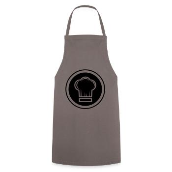 Cuisinier au chapeau de chef - Tablier de cuisine - gris - Devant - AI Model Male 185 dark (185cm)