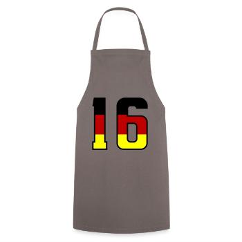 16 Symbole numérique Allemagne - Tablier de cuisine - gris - Devant - AI Model Male 185 dark (185cm)