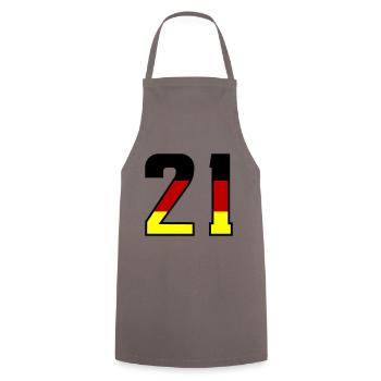21 Symbole numérique Allemagne - Tablier de cuisine - gris - Devant - AI Model Male 185 dark (185cm)