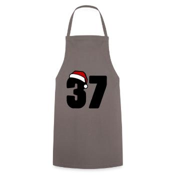 37 Numéro Noël - Tablier de cuisine - gris - Devant - AI Model Male 185 dark (185cm)