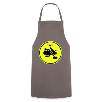 Fishing reel symbol icon - Cooking Apron - grey - Front - AI Model Male 185 dark (185cm)