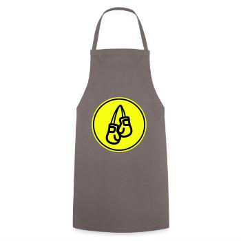 Symbole des gants de boxe - Tablier de cuisine - gris - Devant - AI Model Male 185 dark (185cm)