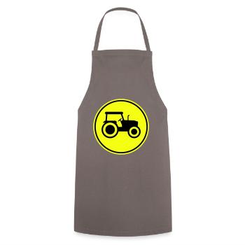 Silhouette de l’icône du tracteur - Tablier de cuisine - gris - Devant - AI Model Male 185 dark (185cm)
