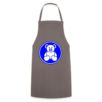 Teddy bear bear - Cooking Apron - grey - Front - AI Model Male 185 dark (185cm)