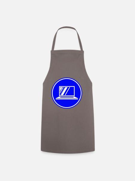Laptop Symbol - Kochschürze - Grau