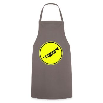 Trompete musik - Kochschürze - Grau - Vorne - AI Model Male 185 dark (185cm)