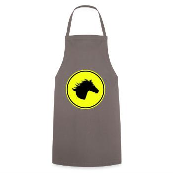 Pferd Horse icon - Kochschürze - Grau - Vorne - AI Model Male 185 dark (185cm)