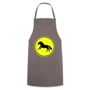 Pferd Horse icon - Kochschürze - Grau - Vorne - AI Model Male 185 dark (185cm)