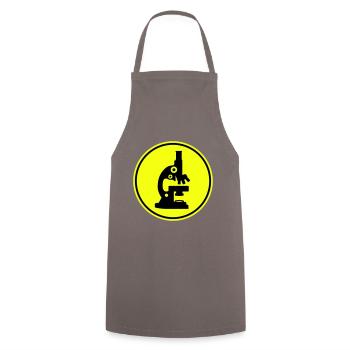 Mikroskop Icon Symbol - Kochschürze - Grau - Vorne - AI Model Male 185 dark (185cm)