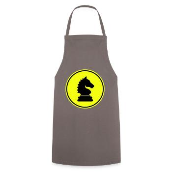 Horse chess piece - Cooking Apron - grey - Front - AI Model Male 185 dark (185cm)