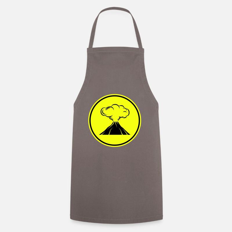 Icône de volcan - Tablier de cuisine - gris